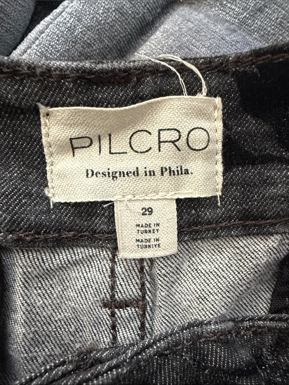 Pilcro Black Jeans with Black Velvet Floral Rose size 29 flare wide leg - Picture 5 of 6
